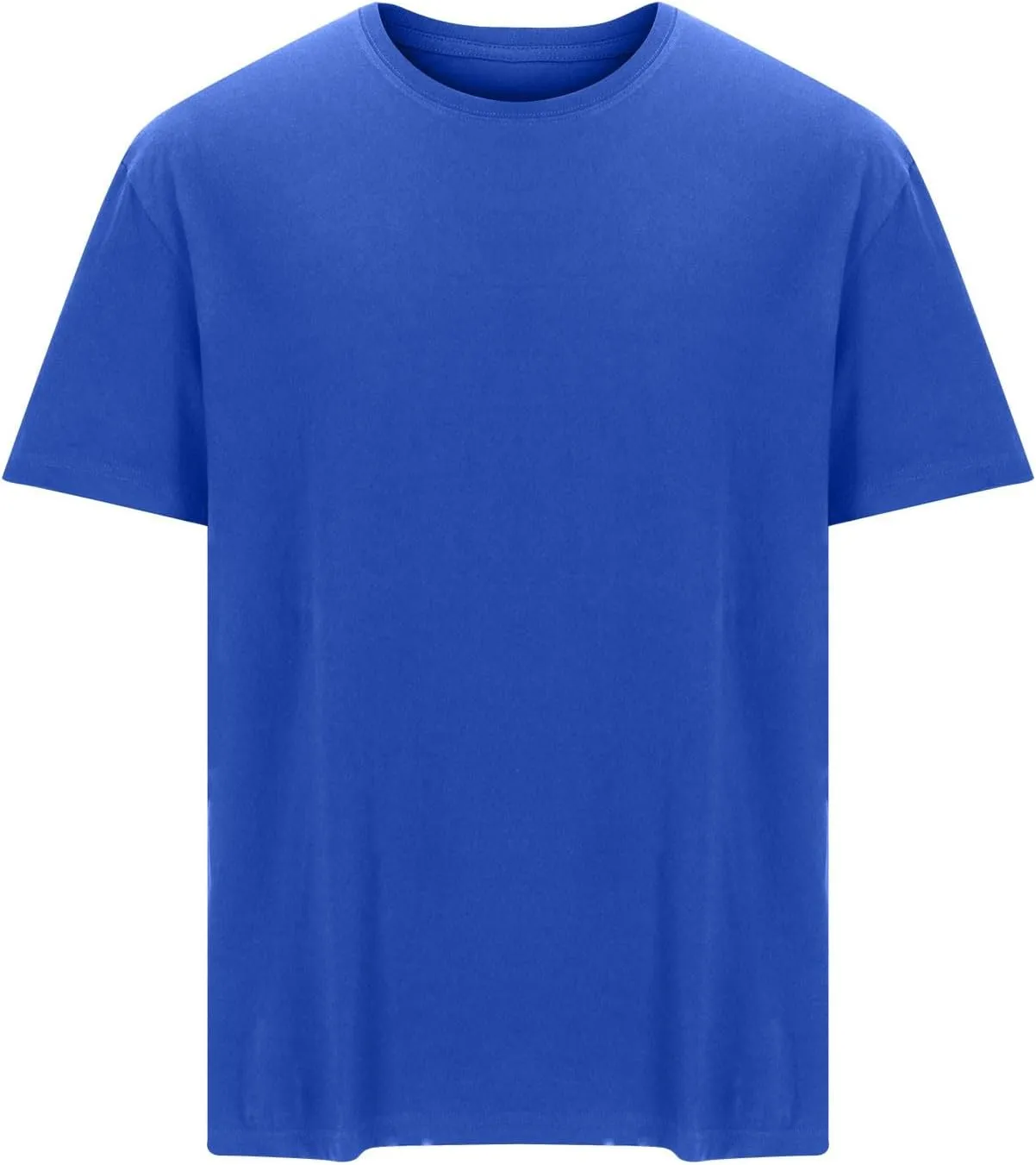 Mens Casual Shirt Short Sleeve Fashion Basic Cotton Shirts Casual Solid Crewneck Athletic Gym Workout Tee Tops