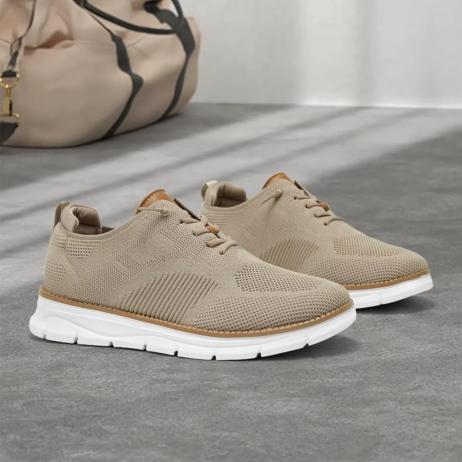 Mens Oxfords Lace-Up Lightweight Casual Walking Shoes Mesh Sneakers Dress Shoes Fashion Shoes