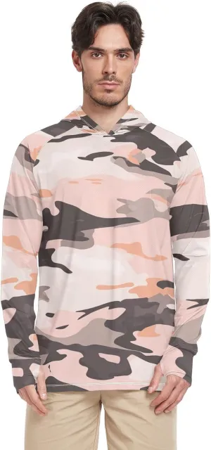 Mens Sun Protection Hoodie Long Sleeve Quick-Dry UPF 50  Rash Guard for Men