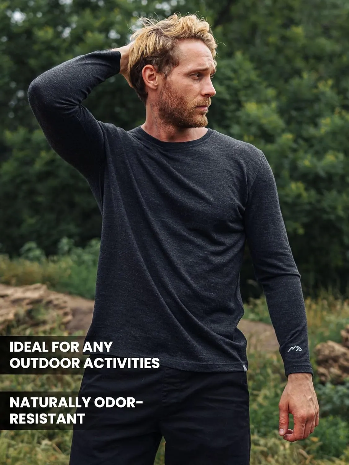 Merino.tech Merino Wool Base Layer Mens Set - Heavyweight, Midweight, Lite Merino Wool Thermal Underwear For Men Top, Bottom