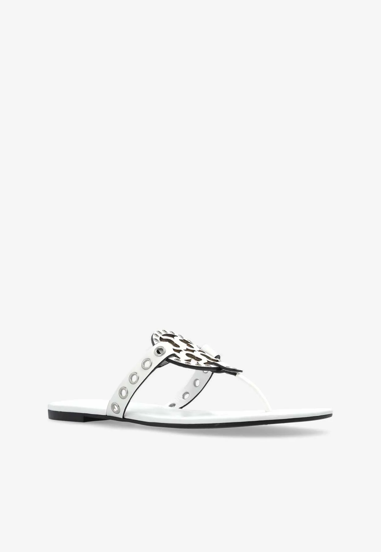Miller Eyelet T-strap Flat Sandals