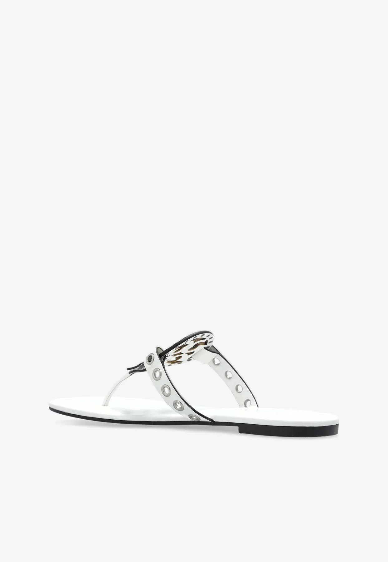 Miller Eyelet T-strap Flat Sandals