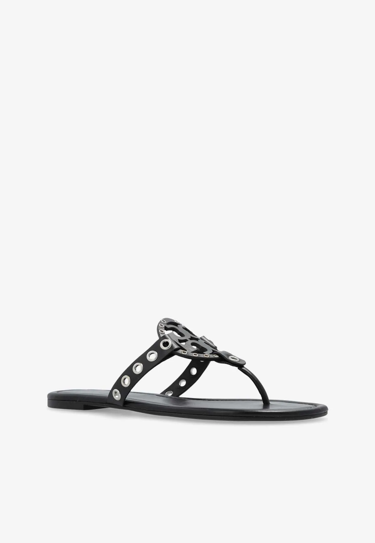 Miller Eyelet T-strap Flat Sandals