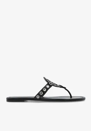 Miller Eyelet T-strap Flat Sandals