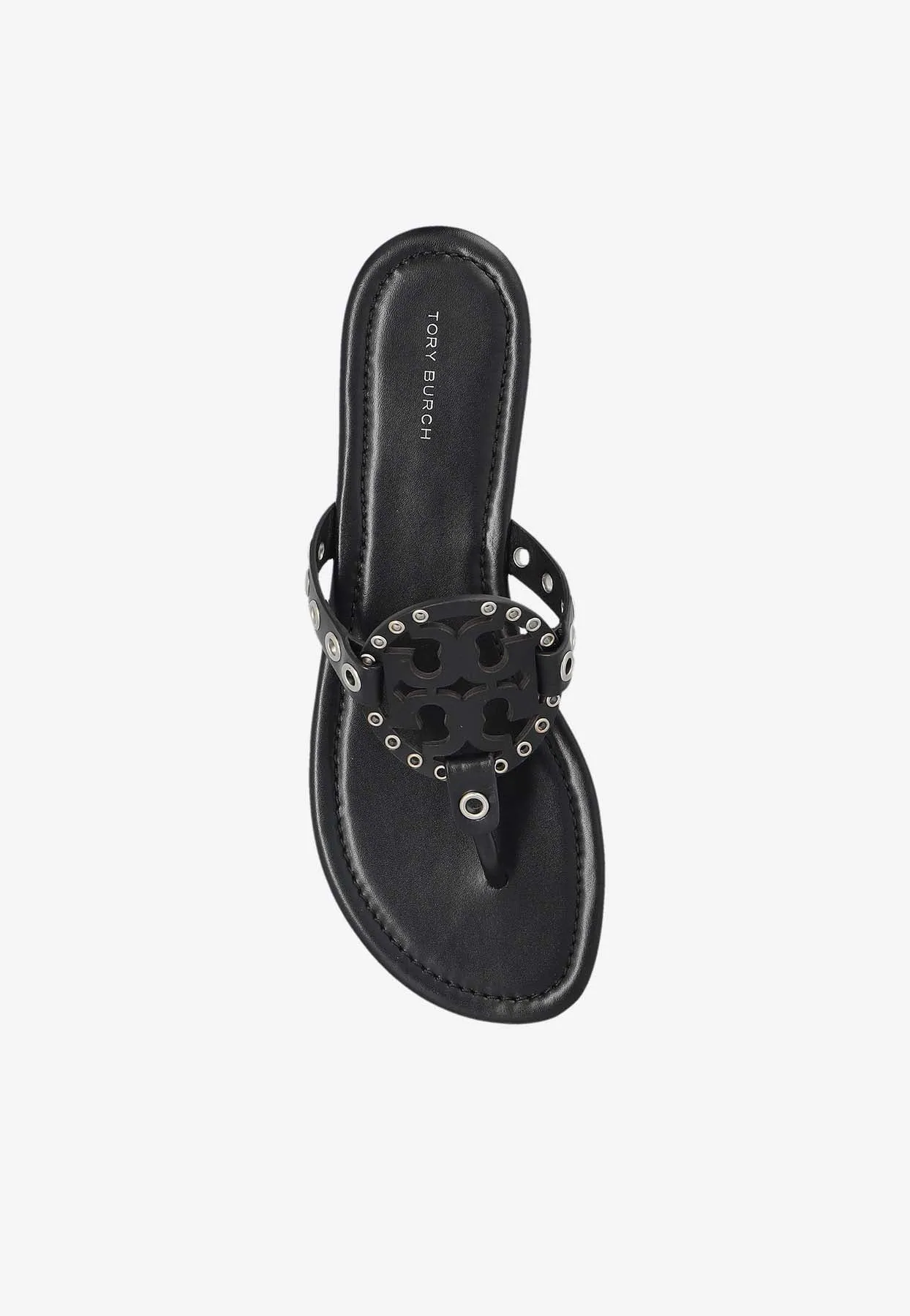 Miller Eyelet T-strap Flat Sandals