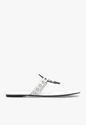 Miller Eyelet T-strap Flat Sandals