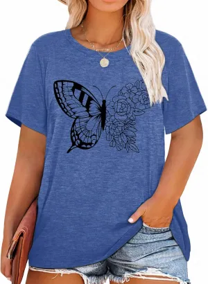 MK Shop Limited Plus Size Tops for Women Cute Vintage Graphic Tee Sunrise Camping Funny Print Casual Nature Travel Shirt