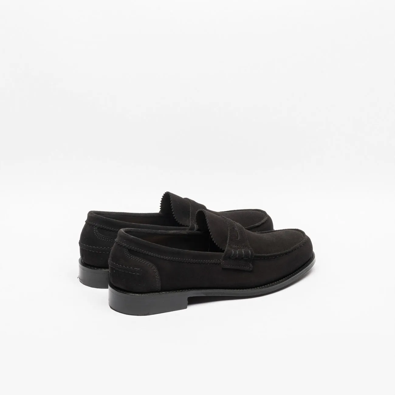 Mocassino penny Cheaney Joseph & Sons Dover EF in camoscio nero