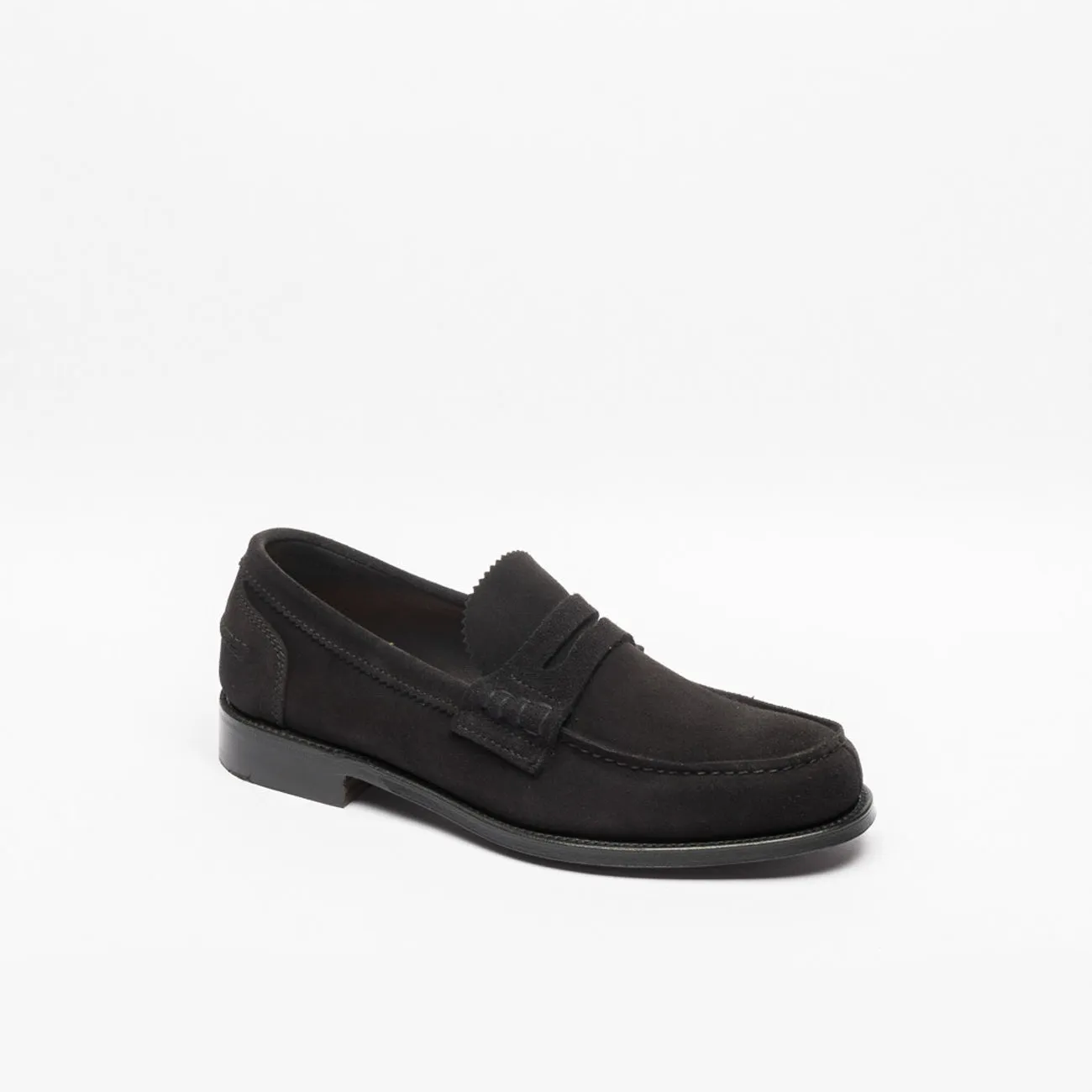 Mocassino penny Cheaney Joseph & Sons Dover EF in camoscio nero