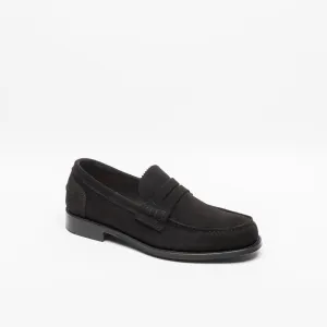 Mocassino penny Cheaney Joseph & Sons Dover EF in camoscio nero