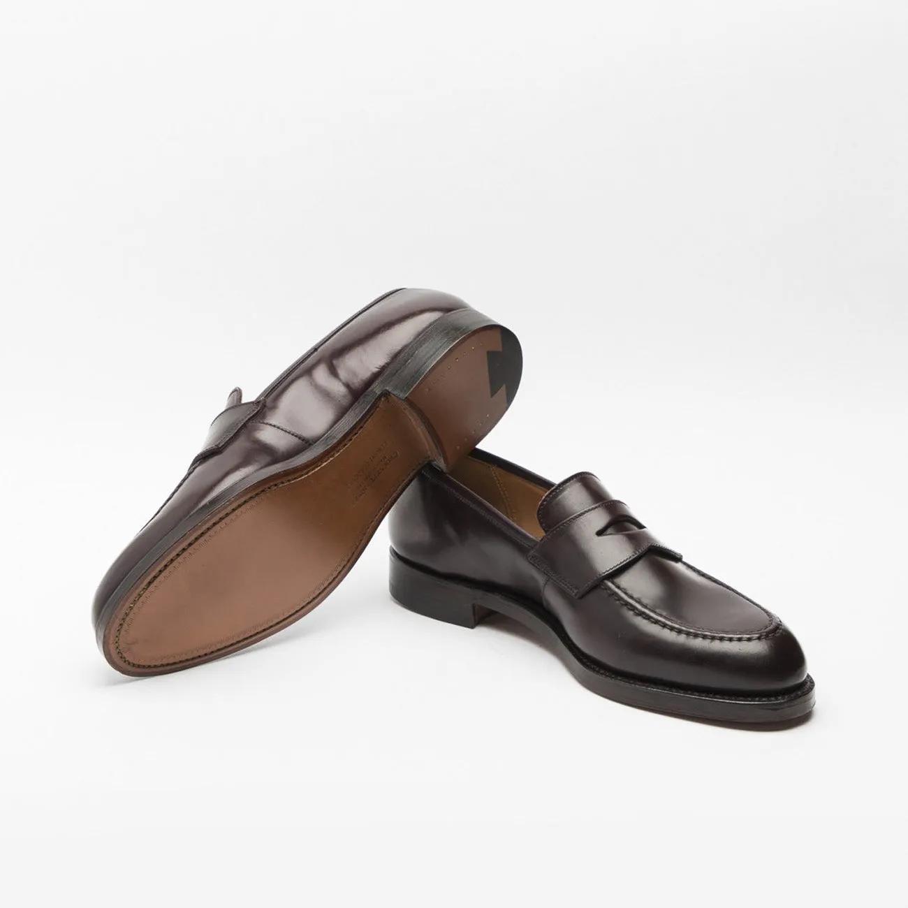 Mocassino penny Crockett & Jones Henley in pelle di cavallo bordeaux
