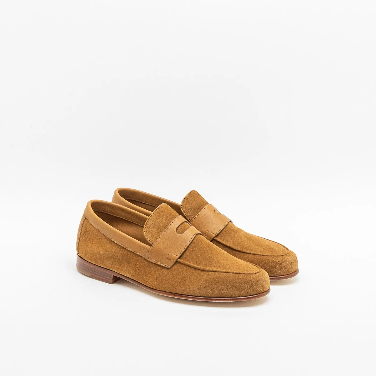 Mocassino penny John Lobb Hendra in camoscio cognac (Taglia 7 UK)