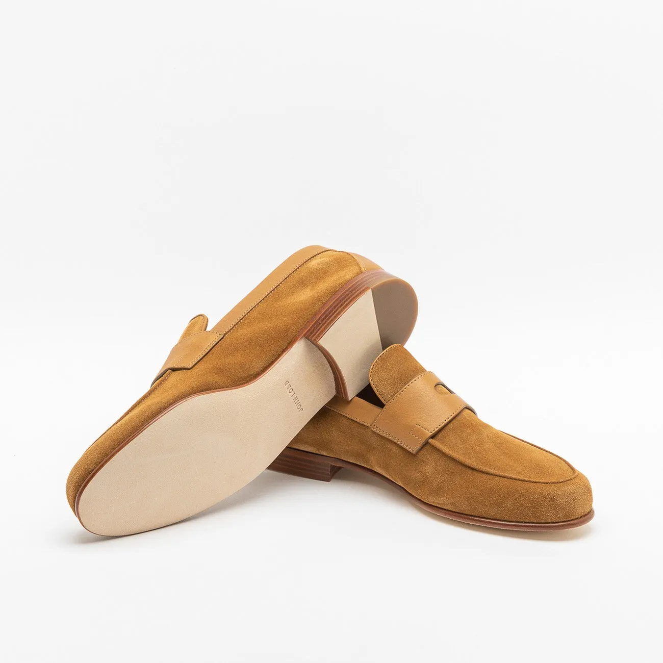 Mocassino penny John Lobb Hendra in camoscio cognac (Taglia 7 UK)