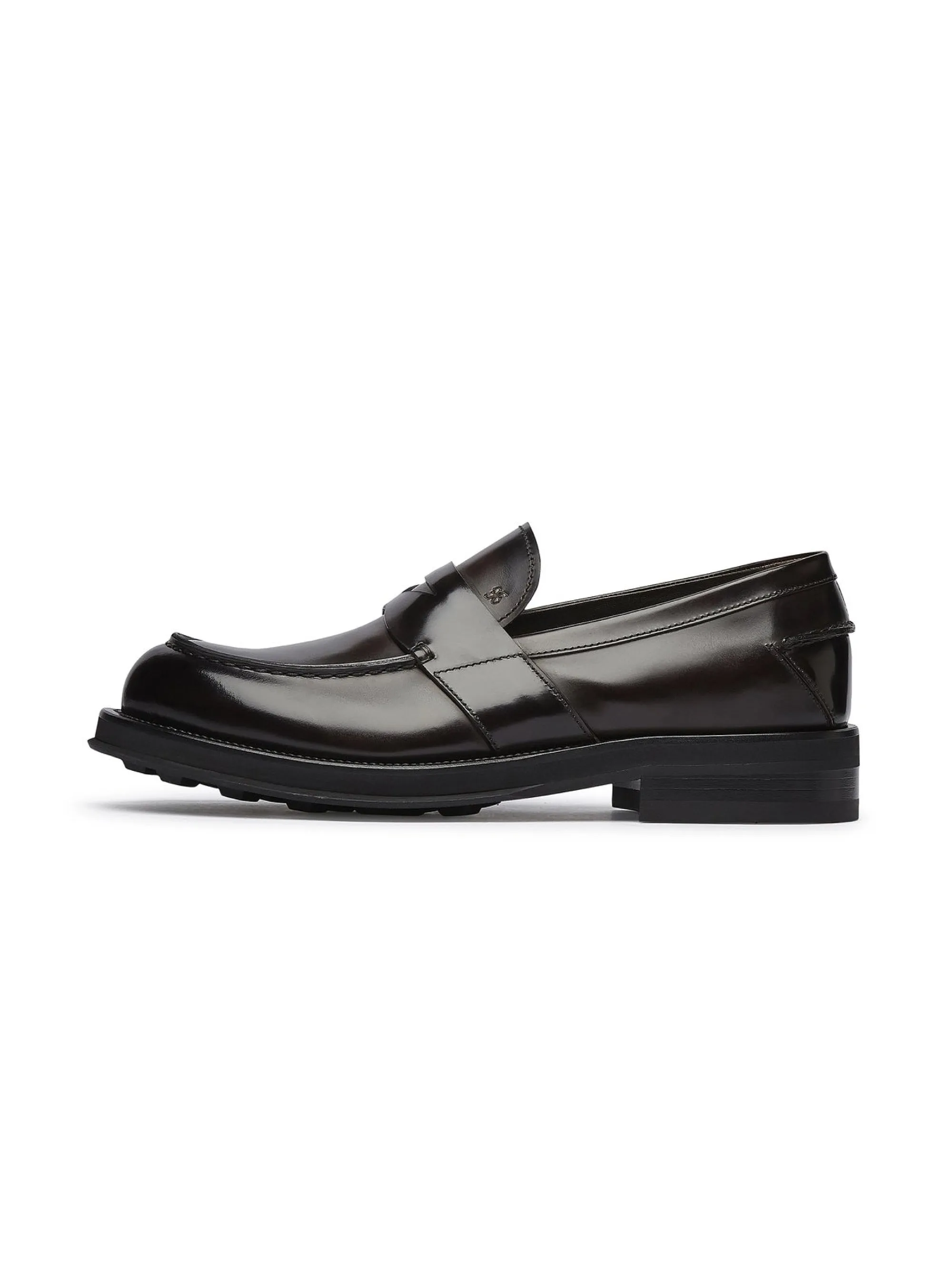 Mocassino Penny Loafer con Suola in Gomma Testa di Moro