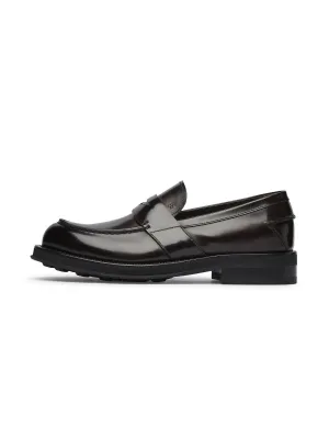 Mocassino Penny Loafer con Suola in Gomma Testa di Moro