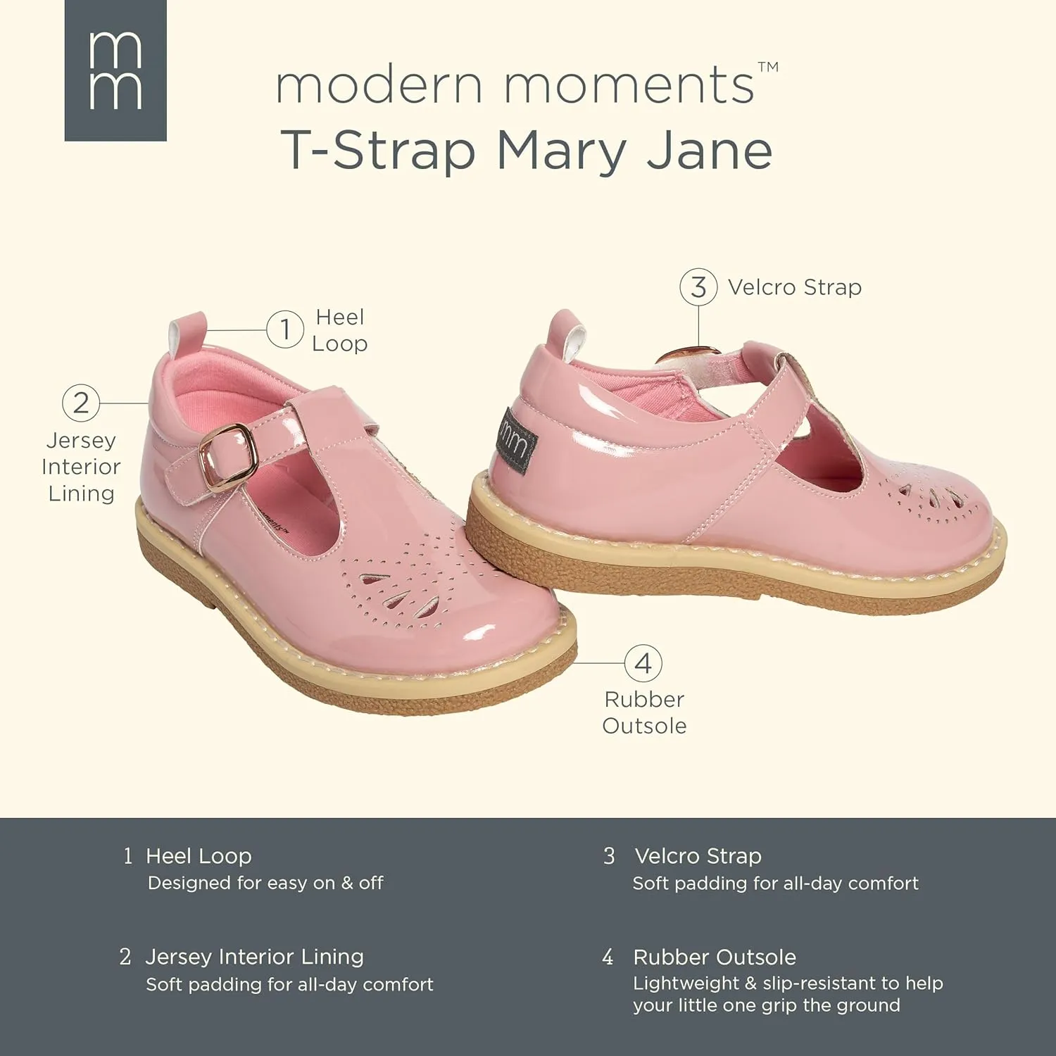 Modern Moments by Gerber Toddler Girls' T-Strap Mary Jane Flat