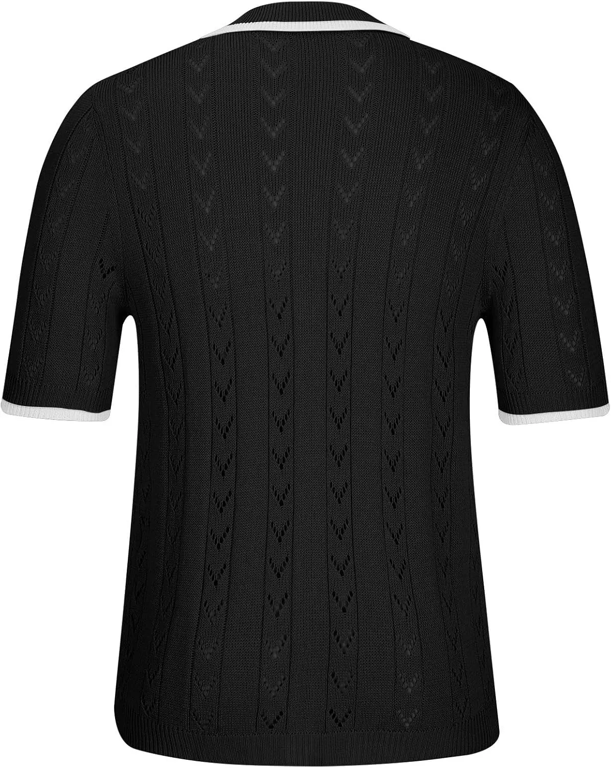 Muscularfit Vacation Shirts for Men Button Down Short Sleeve Casual Summer Beach T-Shirt Big and Tall Solid Collar Tee Tops