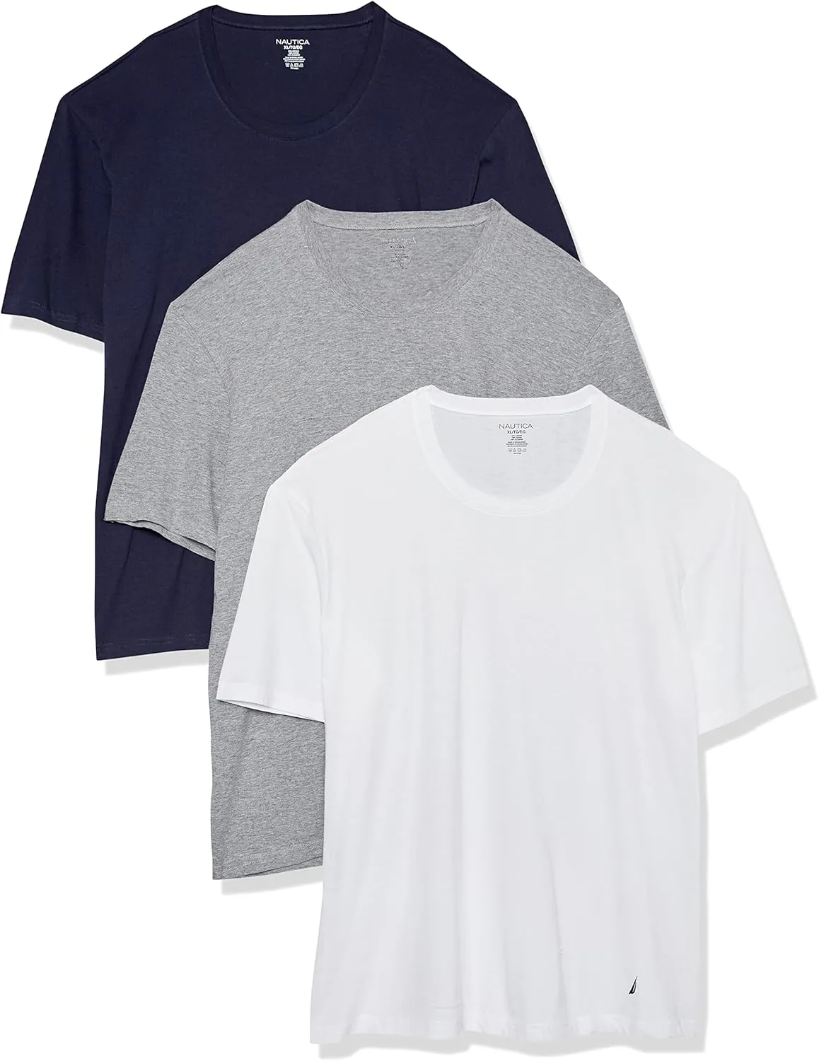 Nautica Men's Cotton Crew Neck 3-Pack T-Shirt