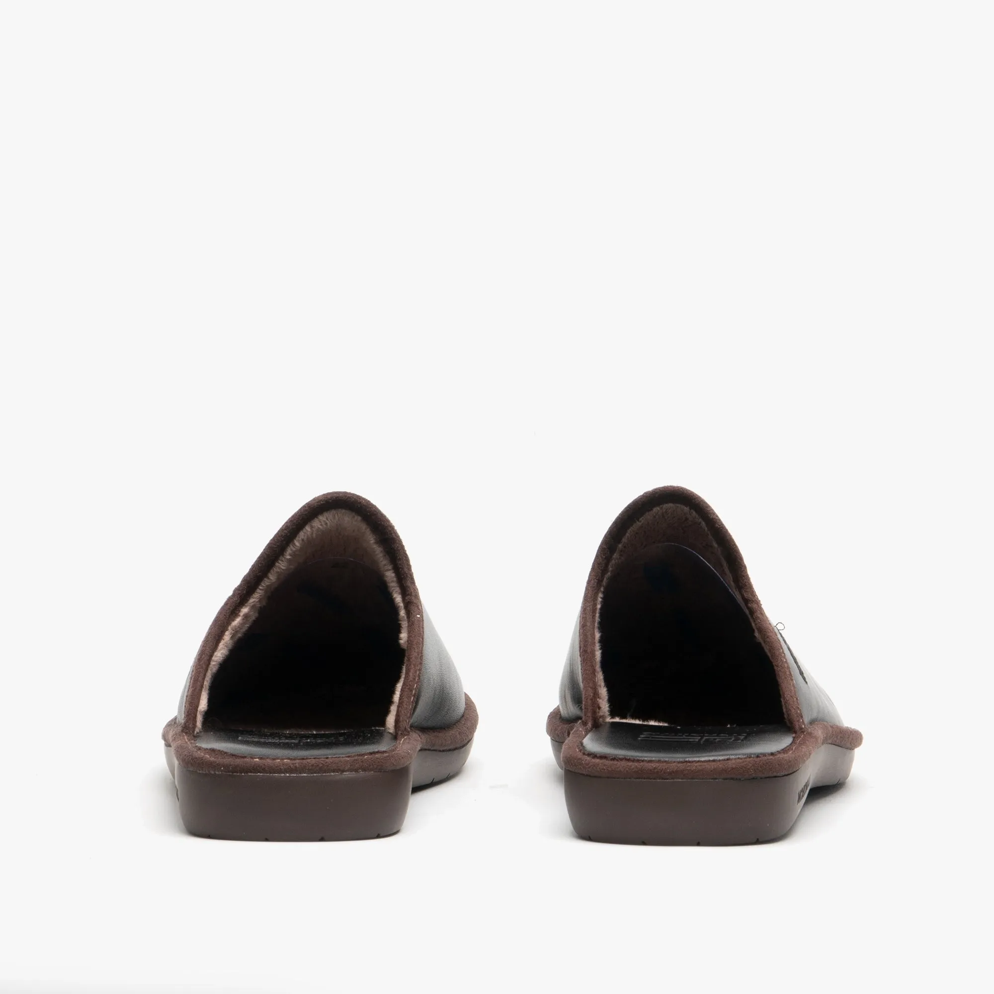 Nordikas 136 (DUBLIN) Mens Leather Mule Slippers Black