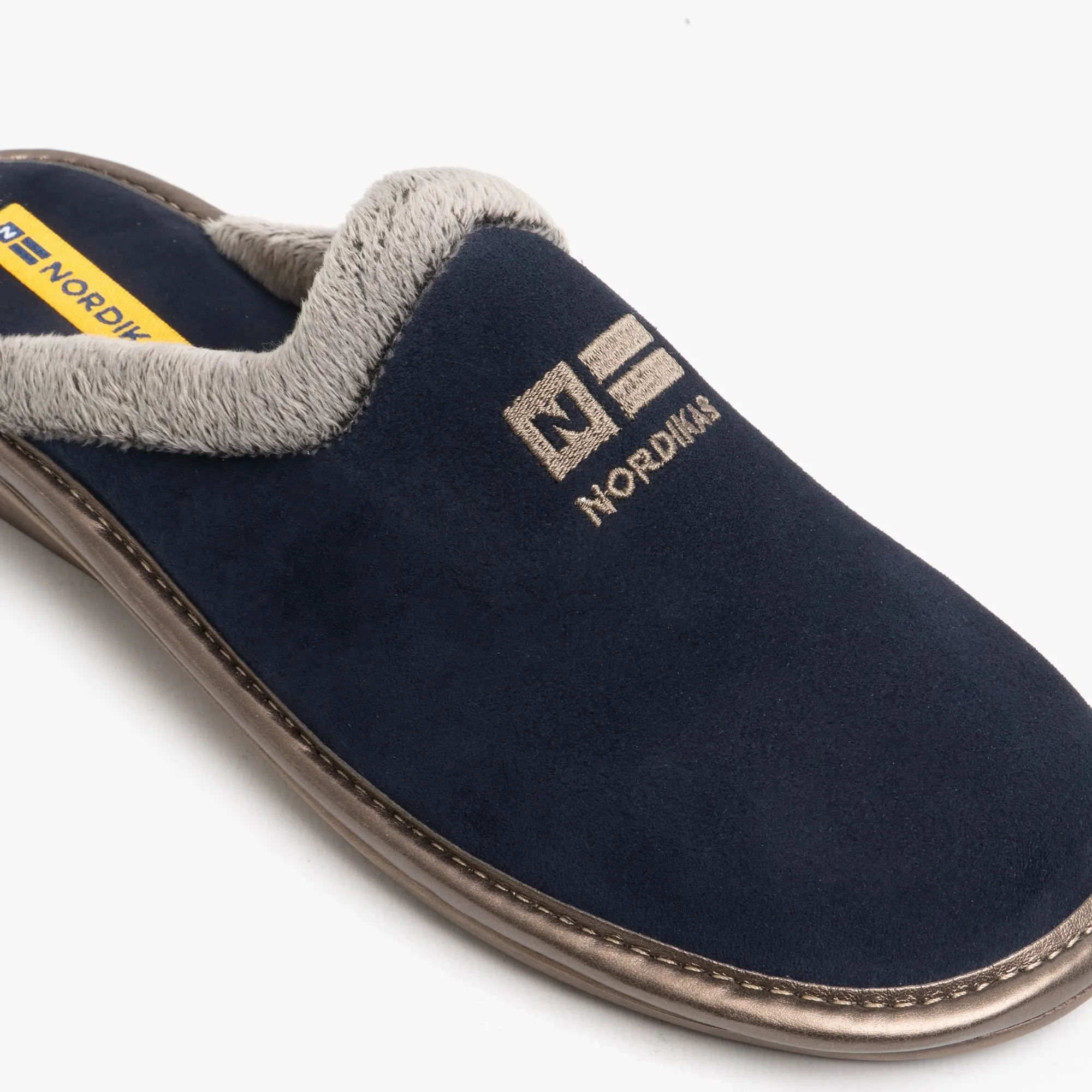 Nordikas 238 (AFELPADO) Womens Suede Mule Slippers Marine Blue