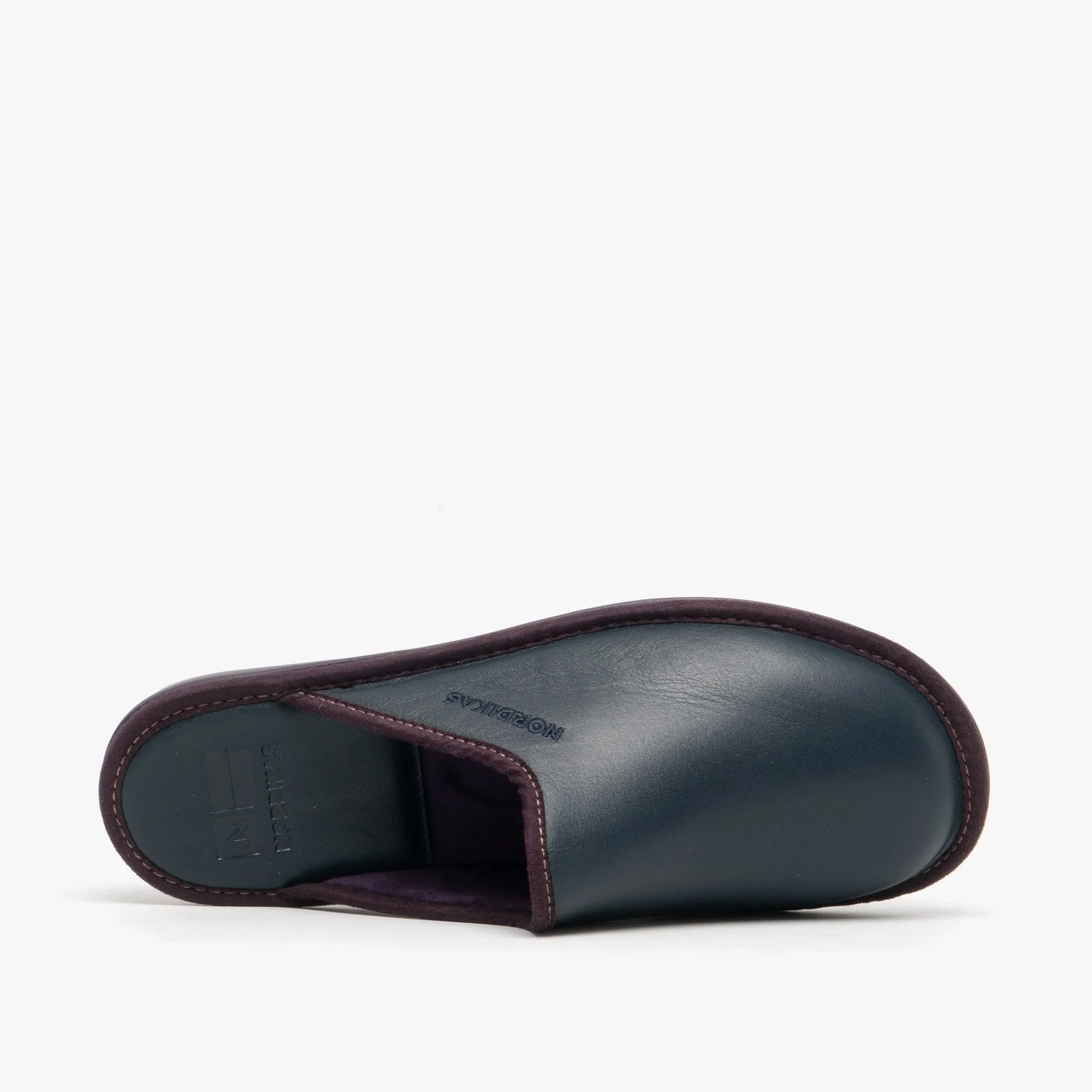 Nordikas 347 (DUBLIN) Womens Leather Mule Slippers Marine Blue