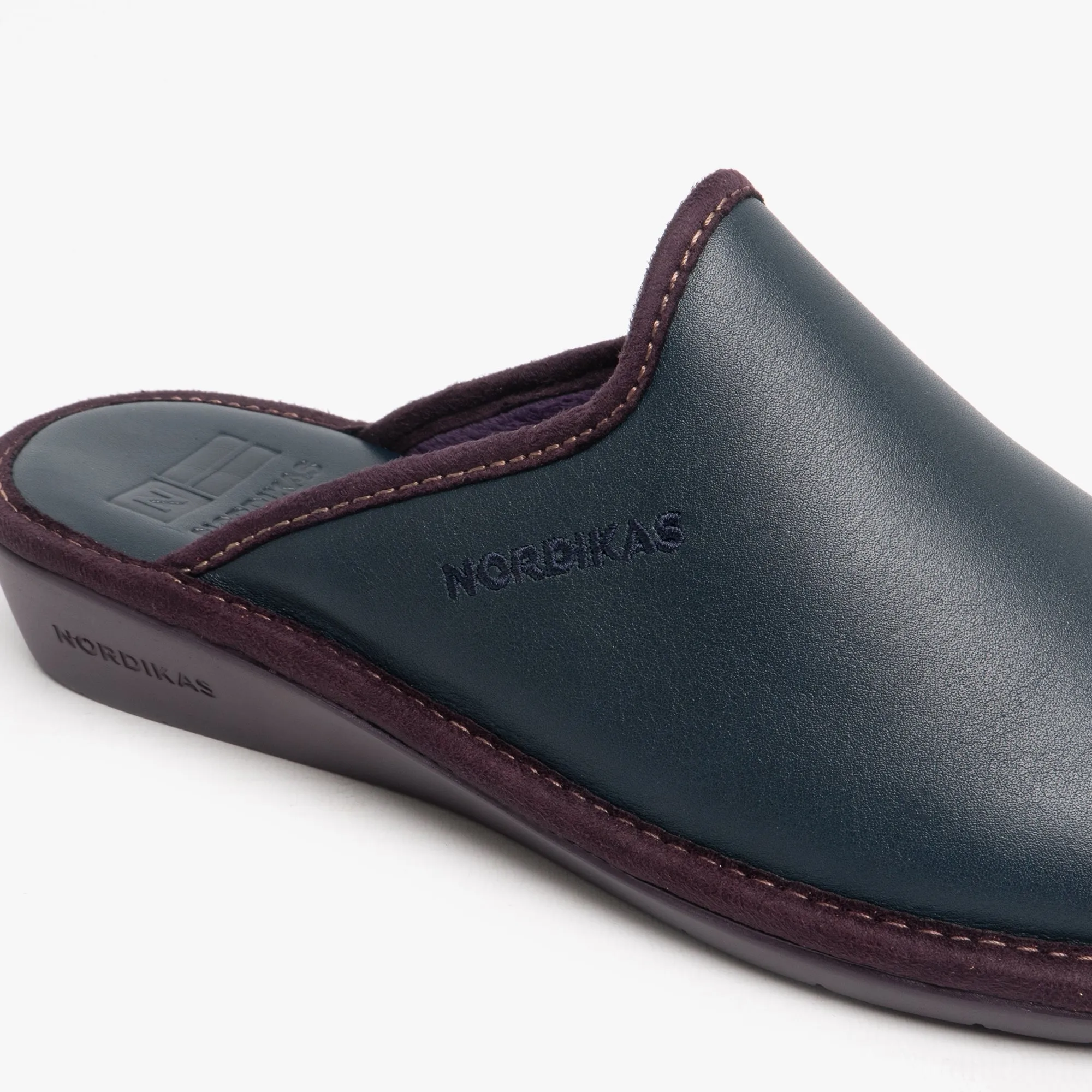 Nordikas 347 (DUBLIN) Womens Leather Mule Slippers Marine Blue