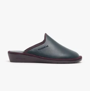 Nordikas 347 (DUBLIN) Womens Leather Mule Slippers Marine Blue