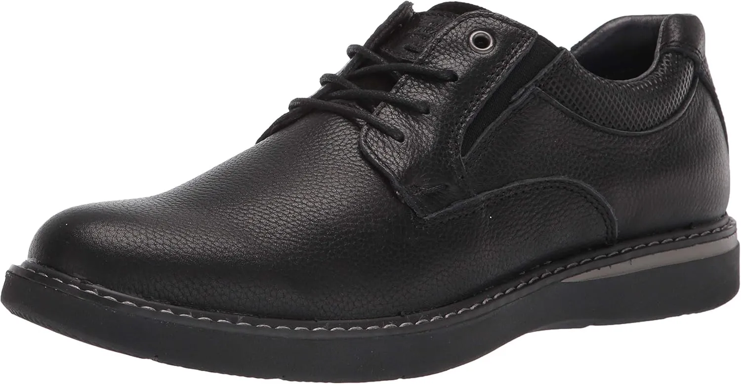 Nunn Bush Men's BAYRIDGE Plain Toe Lightweight Leather LACE-UP Oxford, Black, 8.5