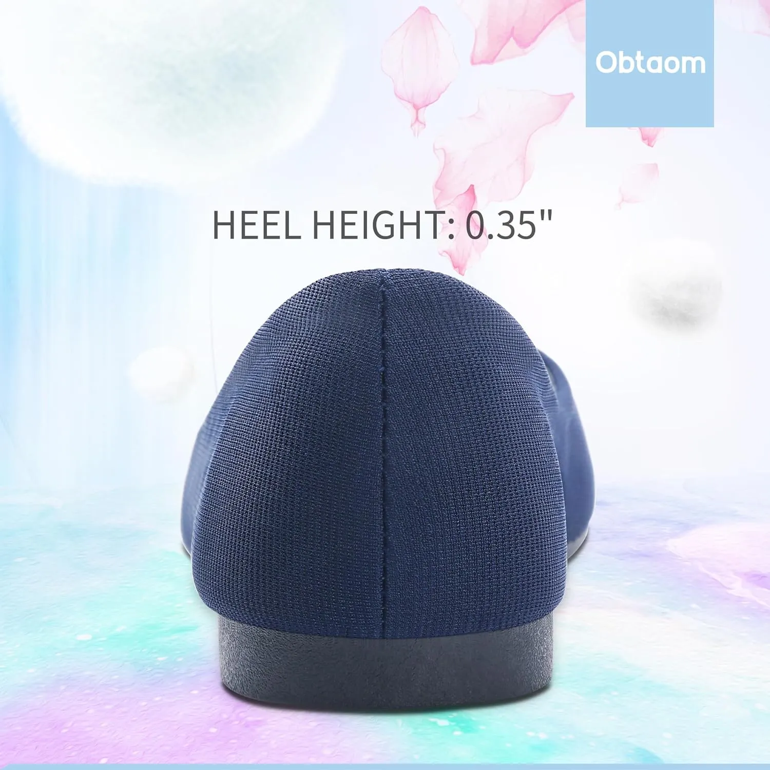 Obtaom Round Toe Women Flat Shoes Slip on Girls Dress Black Ballet Flats