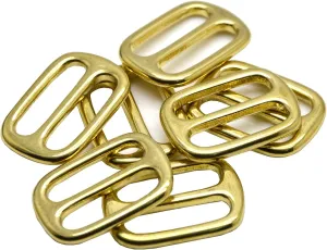 Okones Pack of 6pcs,1''(25mm) Inner Width,Solid Brass Rectangle Buckle Loop Ring Belt and Strap Keeper for Backpack Bag Accessories(insides 1'' 25mm)