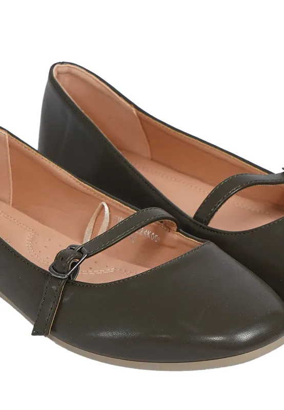 Olive Flat Shoes