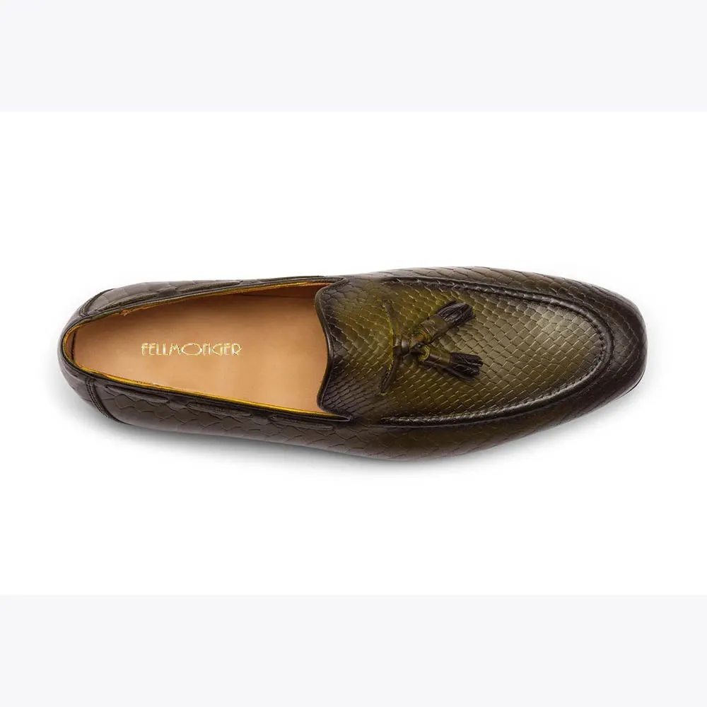 Olive Patina Croco Tassel Loafer