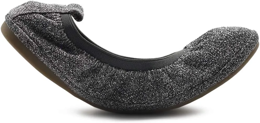 Ollio Women's Shoes Glitter Slip On Comfort Basic Ballet Flats F118