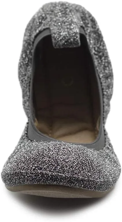 Ollio Women's Shoes Glitter Slip On Comfort Basic Ballet Flats F118