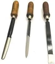 OMEX FLAT, HALF ROUND AND TRIANGULAR BLADE TYPE BEARING MACHINIST'S SCRAPER I HARDENED TEMPERED STEEL BLADE MATERIAL I SET OF 3 PIECE