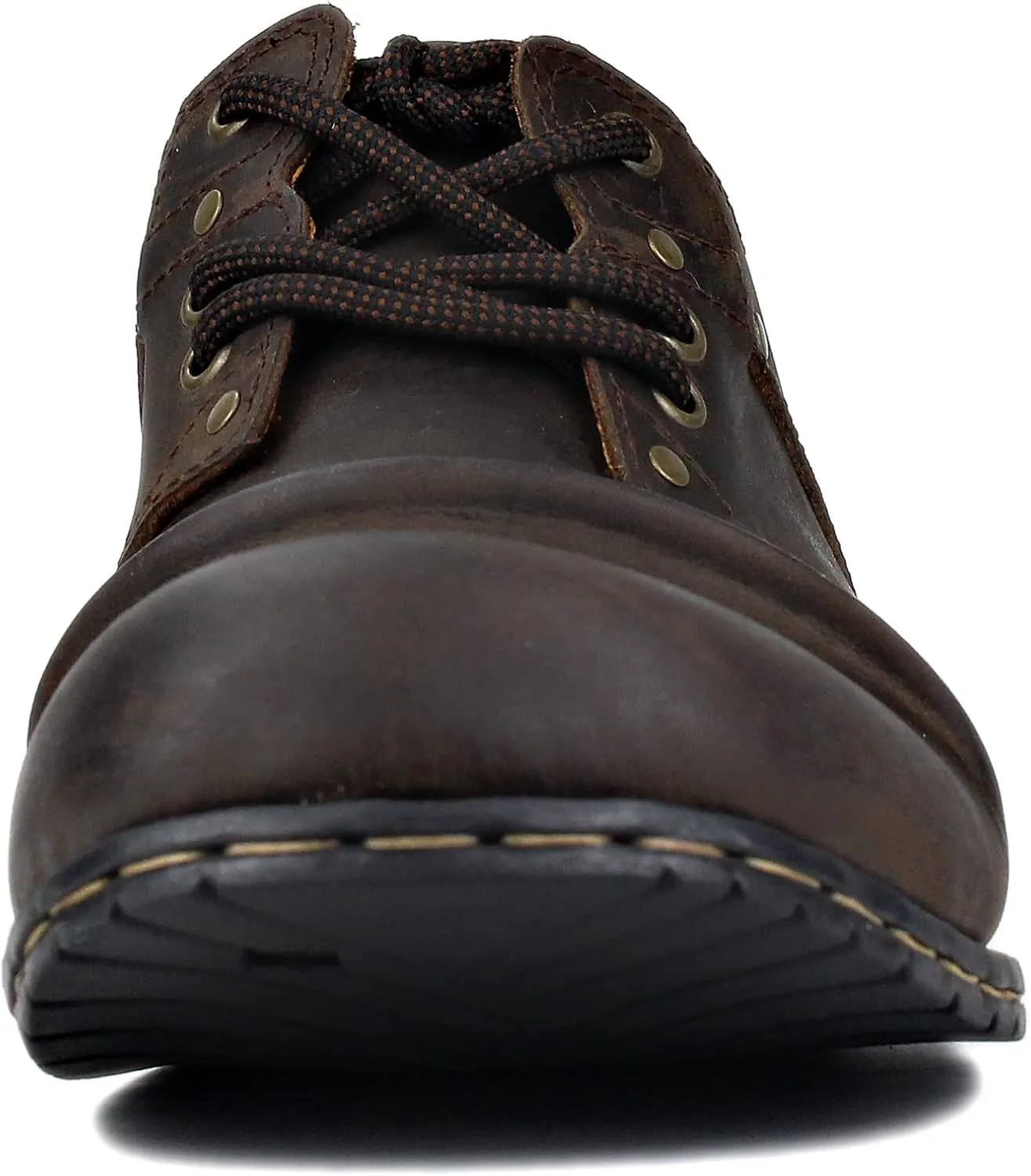OSSTONE Moto Boots for Men Fashion lace-up Leather Chukka Boots Casual Shoes OS-6015-1-RED-BROWN-R