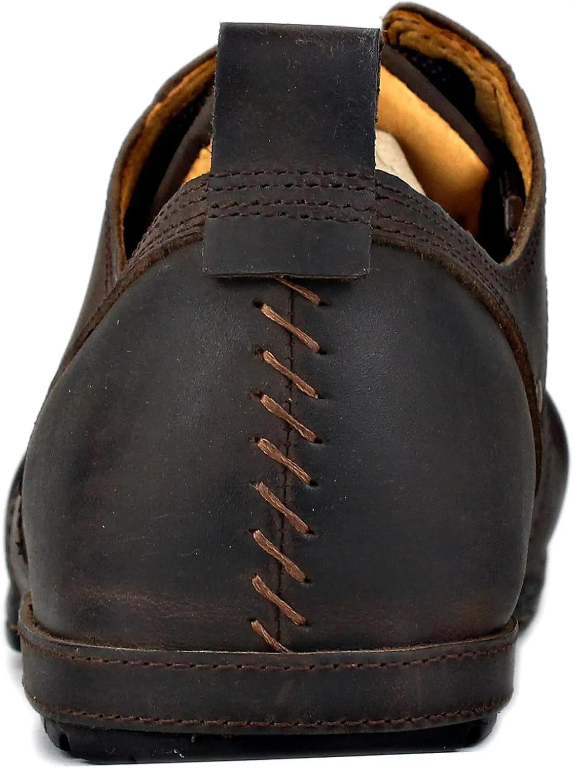 OSSTONE Moto Boots for Men Fashion lace-up Leather Chukka Boots Casual Shoes OS-6015-1-RED-BROWN-R