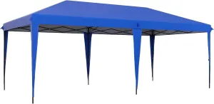 Outsunny 10' x 20' Pop Up Canopy Tent, Upgraded Heavy Duty Tents for Parties, Outdoor Instant Gazebo Sun Shade Shelter with Carry Bag, for Catering, Events, Wedding, Backyard BBQ, Blue