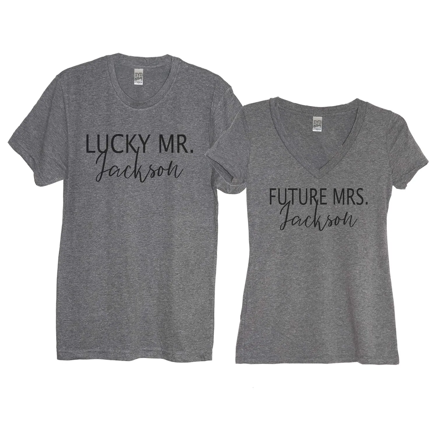 Personalized Lucky Mr Future Mrs Shirt - Mr and Mrs Matching Shirts for Couples - Funny Fiance Bride to Be TShirts Custom Engaged Set Cute Gifts