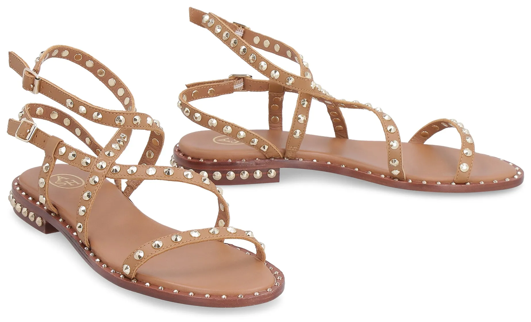 Petra studded leather flat sandals