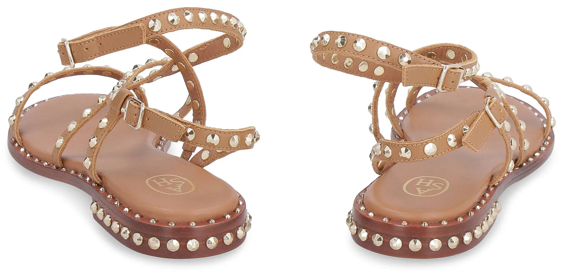 Petra studded leather flat sandals