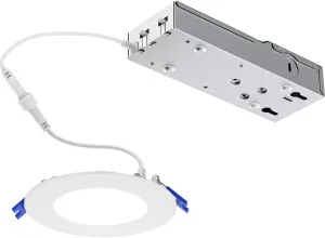 Philips Lightolier LED Flat Downlight, 8 inch Round Dual Select, CCT and Lumen selector, Great for Low Plenum & Shallow Space Ceiling, Field Selectable lumens and Color Temp, Dimmable