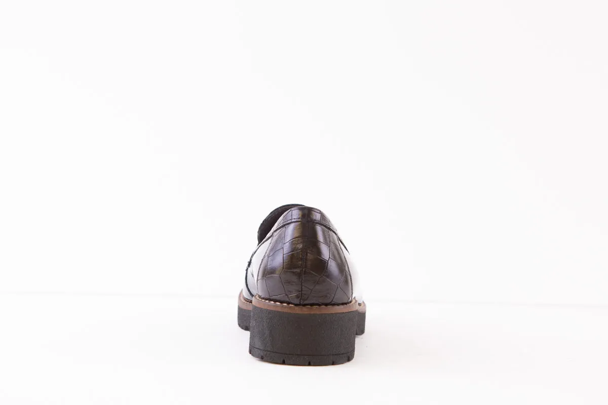 PITILLOS - 1664 CHUNKY FLAT LOAFER WITH TASSEL - BLACK