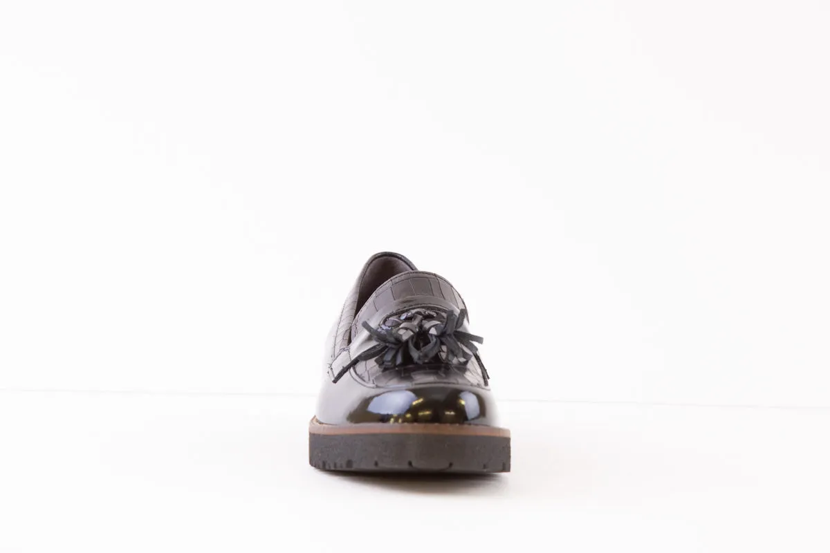 PITILLOS - 1664 CHUNKY FLAT LOAFER WITH TASSEL - BLACK
