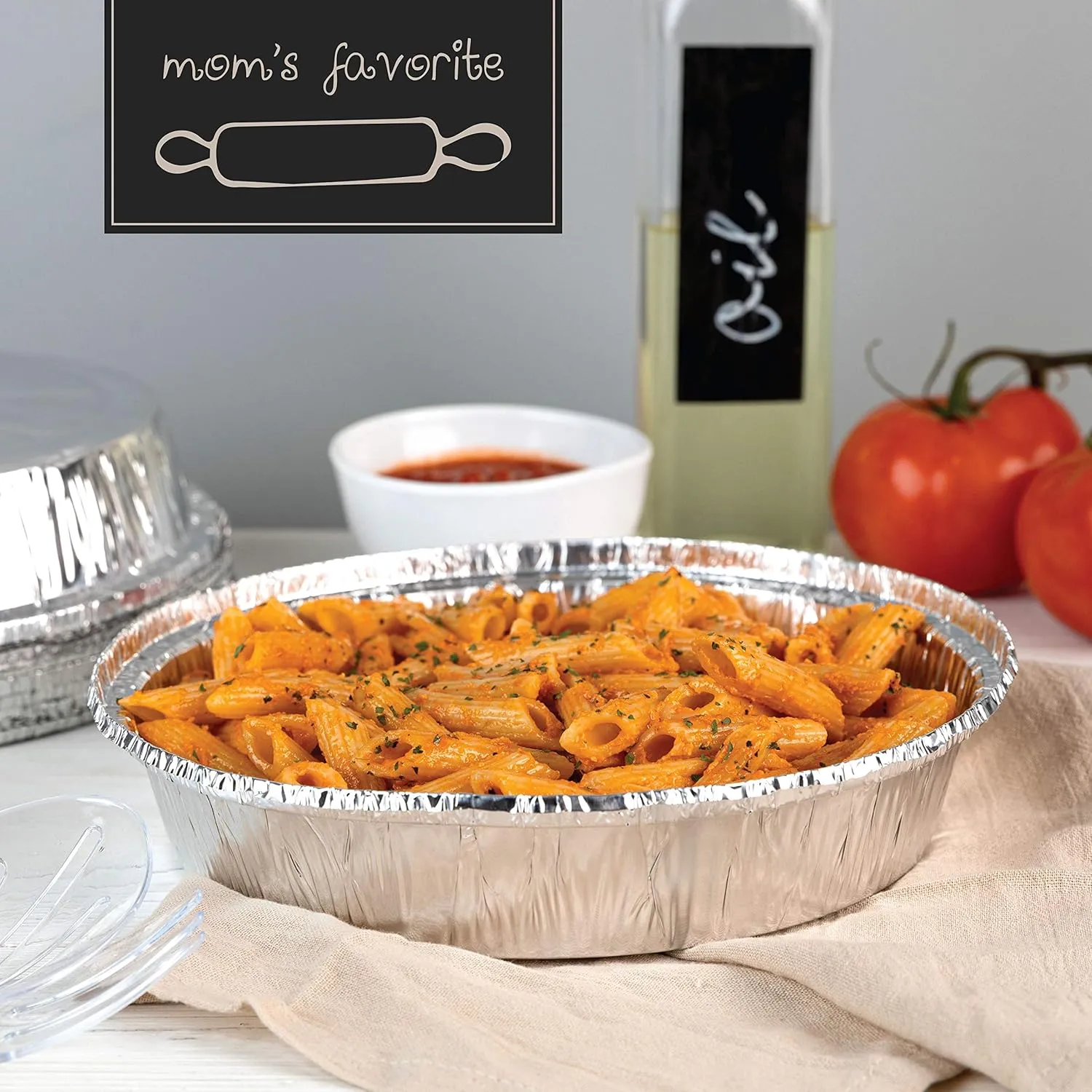 PLASTICPRO 9'' Inch Round Tin Foil Pans Disposable Aluminum, Freezer & Oven Safe - For Baking, Cooking, Storage, Roasting, & Reheating, Pack of 50
