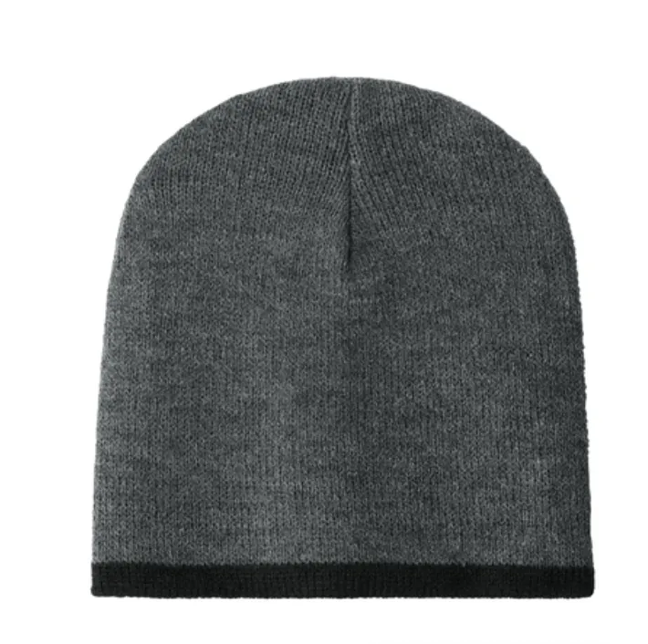 Port & Company Beanie Cap - Leather Patch