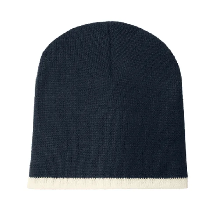 Port & Company Beanie Cap - Leather Patch