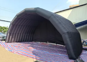 Portable Outdoor Inflatable Stage Tent Rooftop Booth Inflatable Stage Cover Marquee Concert Shelter Dome Marquee Cover 29.5x16.5x14.8ft