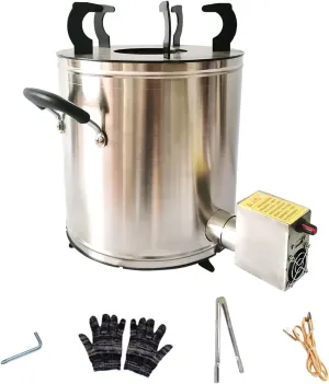 Portable Round Wood Stove, Wood Burning Camping Stove 304 Stainless Steel, Multifunctional Tent Stove for Outdoor Heating and Cooking Picnic BBQ (Color : A)