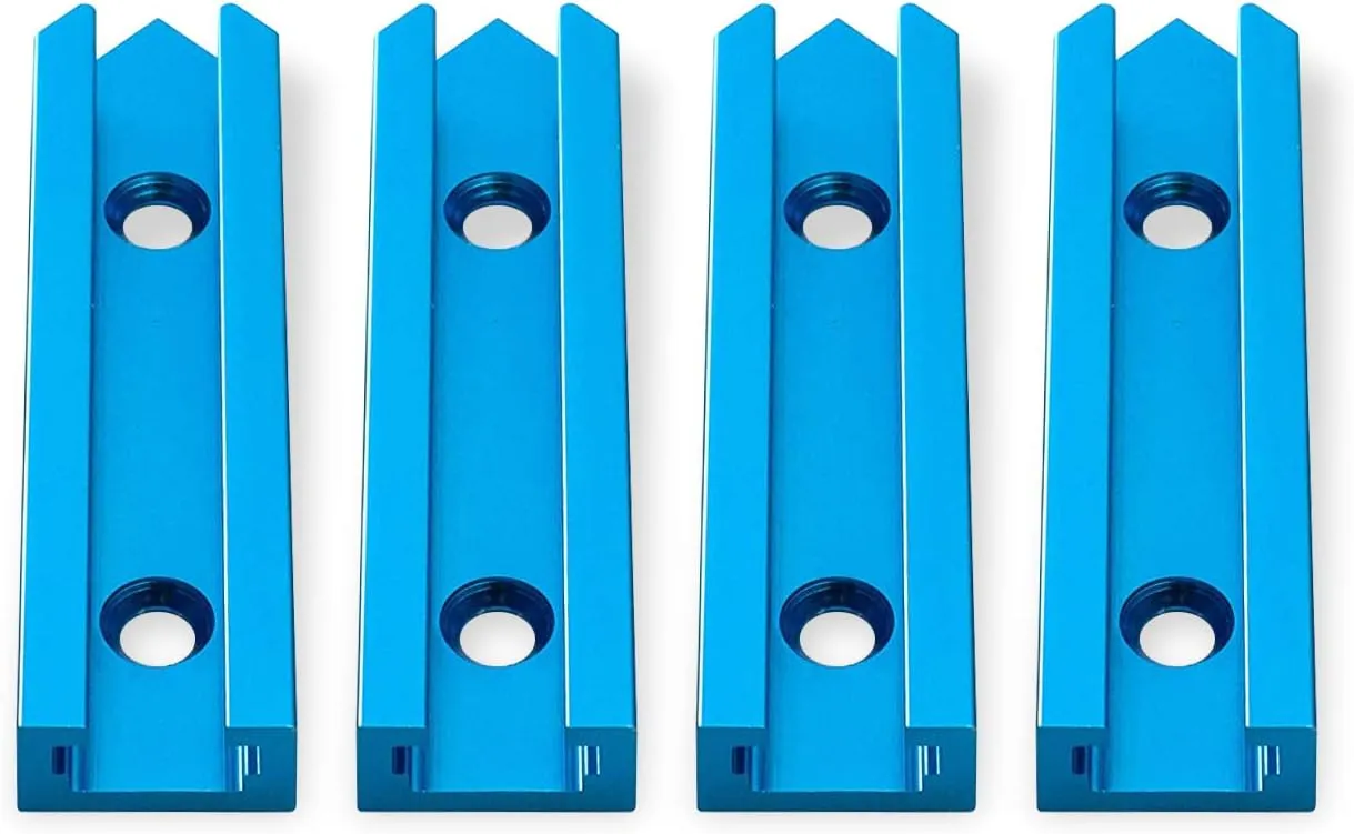 POWERTEC 71609-P4V 3" T-Track Intersection Kit with Predrilled Mounting Holes, 4 Sets, For Universal T track, T Track Accessories for Woodworking Jigs and Fixtures